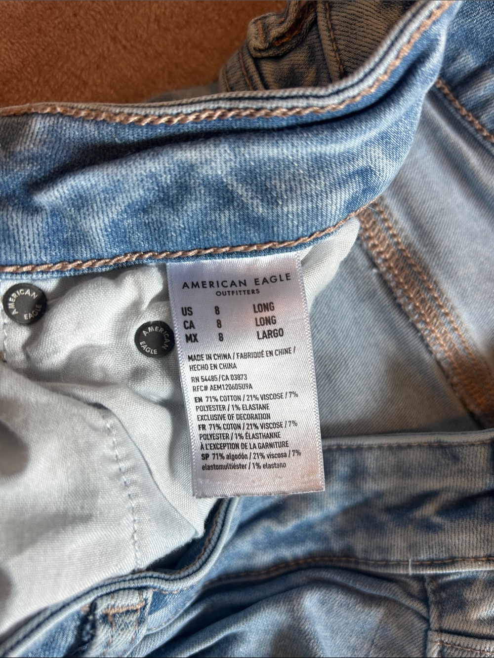 American Eagle Outfitters Light Blue Distressed Flare Jeans - Picture 3 of 5